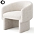 Swivel Velvet Barrel Chair 3D model small image 2