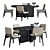 Elegant Caracole Dining Set with Textures 3D model small image 1