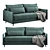 Luxurious Mercury Sofa Bed 3D model small image 1