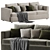 Elegant Lounge Grande Sofa Set 3D model small image 2