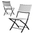 French Bistro Furniture Set 3D model small image 2