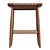 High Solid Wood Leather Stool 3D model small image 2