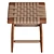 High Solid Wood Leather Stool 3D model small image 3