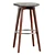 Modern Wooden Stool with Cushion 3D model small image 1