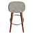 Modern Wooden Stool with Cushion 3D model small image 3