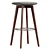 Modern Wooden Stool with Cushion 3D model small image 4