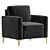 Elegant Montay Upholstered Armchair 3D model small image 1