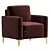 Elegant Montay Upholstered Armchair 3D model small image 3