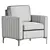 Elegant Montay Upholstered Armchair 3D model small image 4