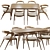 Mid-Century Dining Set, Polished Design 3D model small image 1