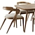 Mid-Century Dining Set, Polished Design 3D model small image 2