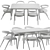 Mid-Century Dining Set, Polished Design 3D model small image 3