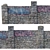 Modular Stone Fence with Graffiti 3D model small image 3