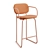 Sleek Ergonomic Sled Bar Stool 3D model small image 3