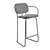 Sleek Ergonomic Sled Bar Stool 3D model small image 7