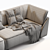  Genuine Leather Flared Arm Sofa 3D model small image 6