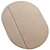 Beige Linen Oval Wool Rug 3D model small image 5