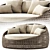 Retro-inspired Wicker Daybed 3D model small image 3