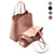 Chic ZARA Shopper Bag Set 3D model small image 1