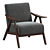 Elegant Verona Gray Accent Chair 3D model small image 1