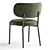 Elegant Taupe Fabric Dining Chair 3D model small image 2