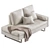 Elegant Upholstered Sofa Chaise 3D model small image 4