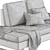 Elegant Upholstered Sofa Chaise 3D model small image 5