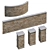 Stone Fence Kit - Travertine 3D model small image 2