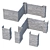 Modular Stone Fence Kit 3D model small image 4