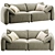 Modern Flannel Upholstered Scandinavian Sofa 3D model small image 1