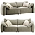 Modern Flannel Upholstered Scandinavian Sofa 3D model small image 5