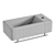 Minimalist White Wall Mount Sink 3D model small image 3