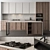 Wood & White Modern Kitchen 3D model small image 1