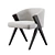 Luxury Boucle Wood Dining Chair 3D model small image 1