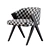 Luxury Boucle Wood Dining Chair 3D model small image 3