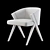 Luxury Boucle Wood Dining Chair 3D model small image 4