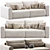 Modern Straight-line Sofa Grail 3D model small image 4