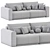 Modern Straight-line Sofa Grail 3D model small image 5