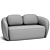 Modern Fabric 2-Seater Sofa, 2017 3D model small image 4