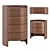 Firmo Walnut and Leather Furniture Set 3D model small image 1