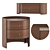 Firmo Walnut and Leather Furniture Set 3D model small image 2