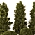 Outdoor Pine Bush Tree Set 3D model small image 3