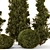 Outdoor Pine Bush Tree Set 3D model small image 5