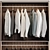 Modern Wardrobe Composition with Clothing 3D model small image 4