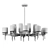 Elegant Metal Chandelier Glass Shades 3D model small image 3