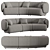 Luxurious Modular Auburn Performance Sofa 3D model small image 1