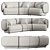 Luxurious Modular Auburn Performance Sofa 3D model small image 2