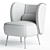 Elegant Emiline Barrel Chair 3D model small image 3