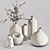 Recycled Glass Vase Decor Set 3D model small image 3