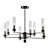 Modern 8-Light Black Chrome Chandelier 3D model small image 1